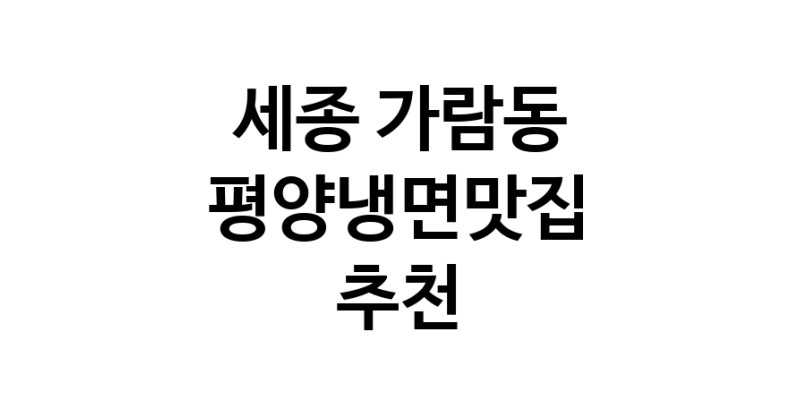 TodayBest | 평양냉면맛집추천 세종 가람동 평양냉면맛집 방문해 보세요